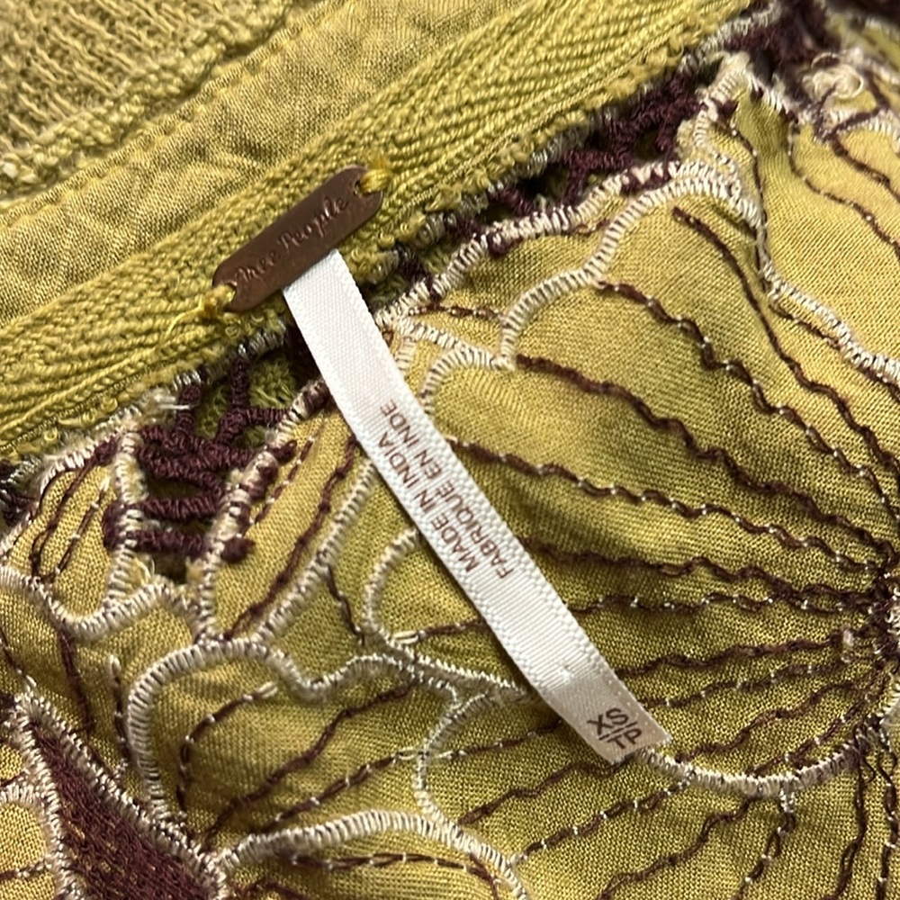 Free People Mustard Blouse with Embroidered Accents - Picture 15 of 16